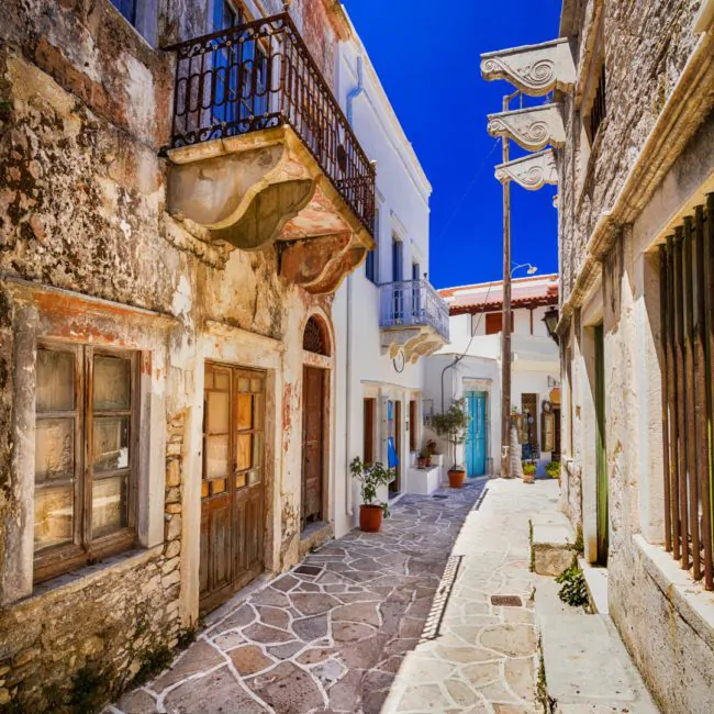 Griechische Straße auf Naxos
